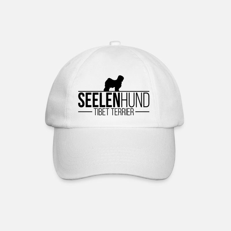 TIBET TERRIER Seelenhund Hunde Spruch Wilsigns - Baseballkappe - Weiß/Weiß