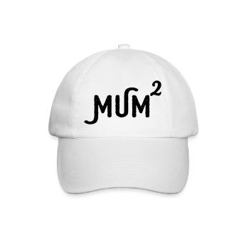 Mama hoch 2 Zwillings Mütter lustiges Motiv mum - Baseballkappe - Weiß/Weiß - Vorne