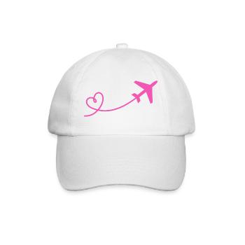 Flyer avion avec coeur en rose - Casquette classique - blanc/blanc - Devant