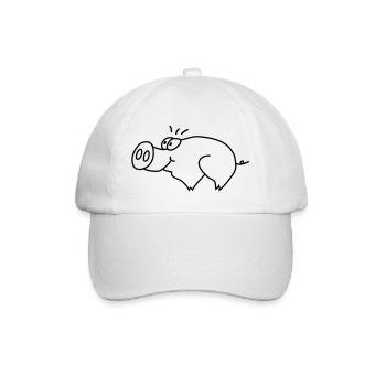 Schwein - Baseballkappe - Weiß/Weiß - Vorne