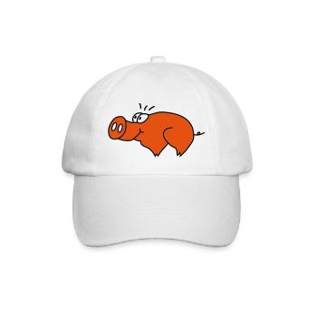 Schwein - Baseballkappe - Weiß/Weiß - Vorne