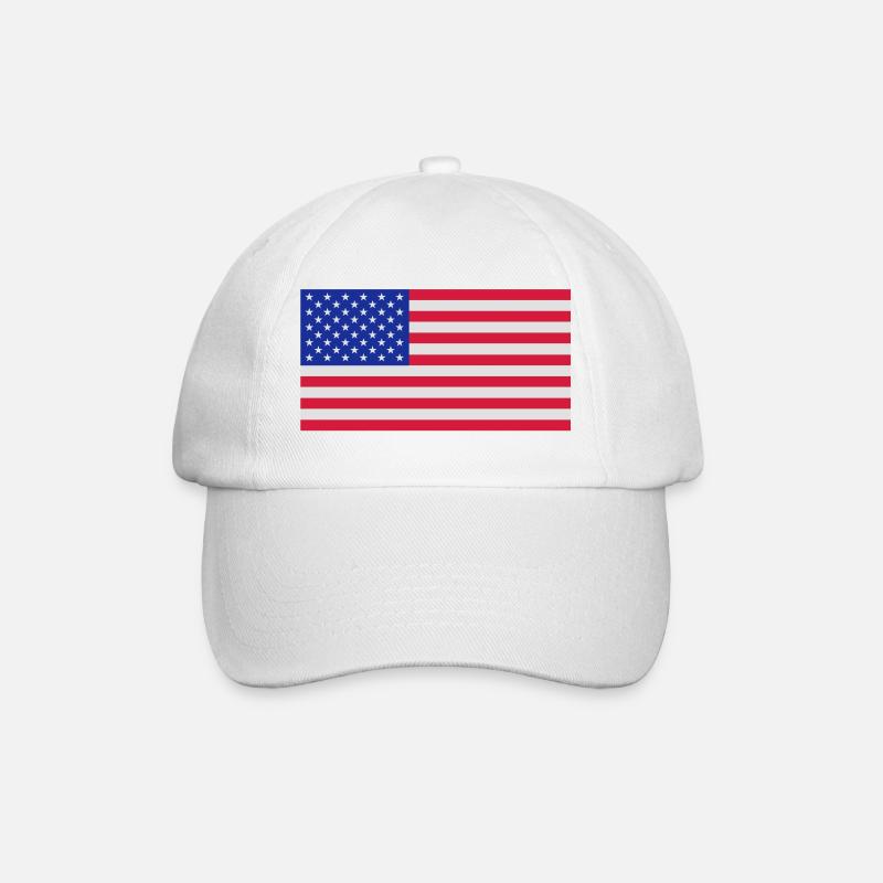 Amerikanische Flagge - Baseballkappe - Weiß/Weiß