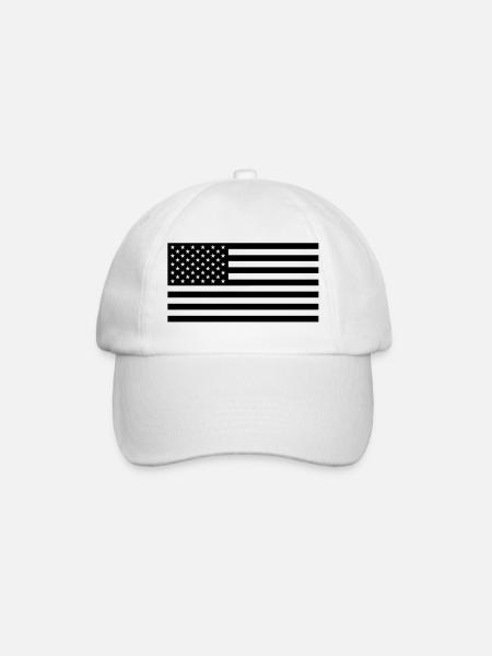 Black US flag - Baseballkappe - Weiß/Weiß