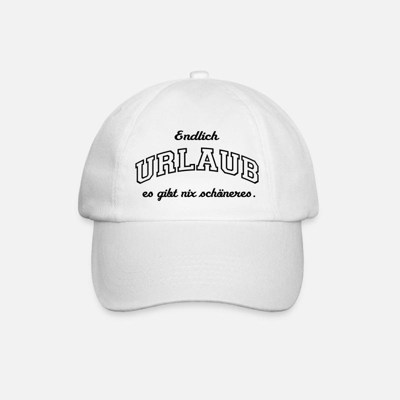 Endlich Urlaub - Baseballkappe - Weiß/Weiß