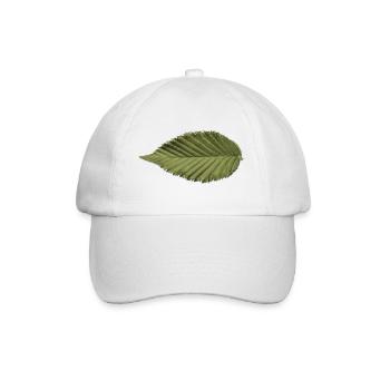Leaf Structure Olive Green Pattern - Baseball Cap - white/white - Front