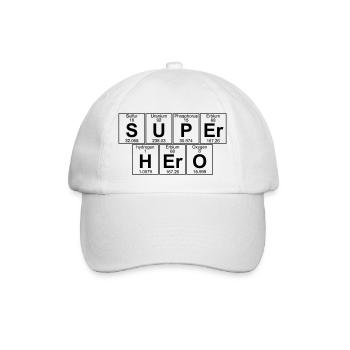 SUP-Er-Er-H O (Superhelden) - Full - Baseballkappe - Weiß/Weiß - Vorne