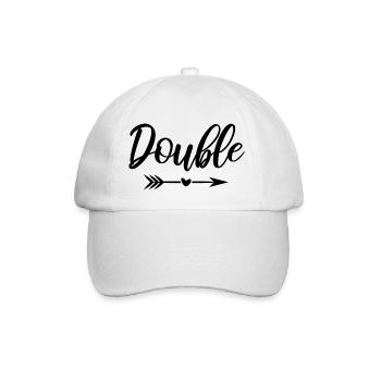 Zwillinge Zwillingsspruch Double Trouble - Baseballkappe - Weiß/Weiß - Vorne