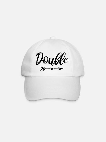 Zwillinge Zwillingsspruch Double Trouble - Baseballkappe - Weiß/Weiß