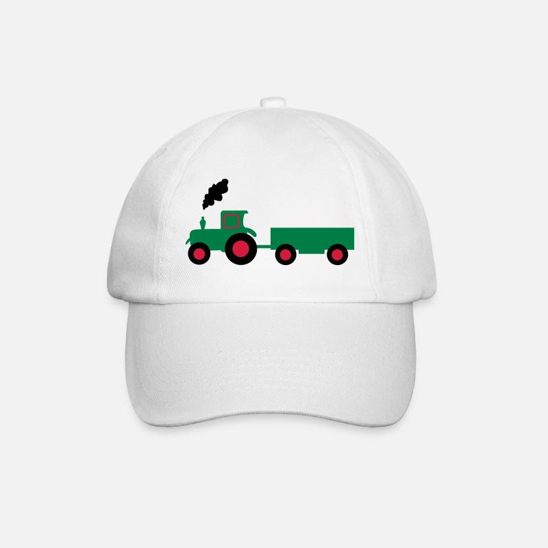 traktor trecker anhaenger - Baseballkappe - Weiß/Weiß