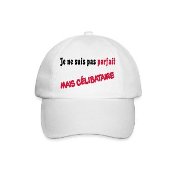Je ne suis pas parfait mais celibataire - Casquette classique - blanc/blanc - Devant