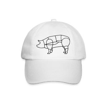 charcutier découpe de cochon charcuterie BBQ grill - Casquette classique - blanc/blanc - Devant