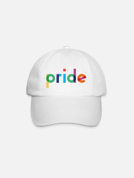 Pride - Rainbow Typography - Baseball Cap - white/white