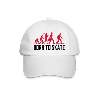 text born to skate evolution brett skater skateboa - Baseballkappe - Weiß/Weiß - Vorne