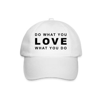 Affirmation: "do what you LOVE what you do" - Baseballkappe - Weiß/Weiß - Vorne