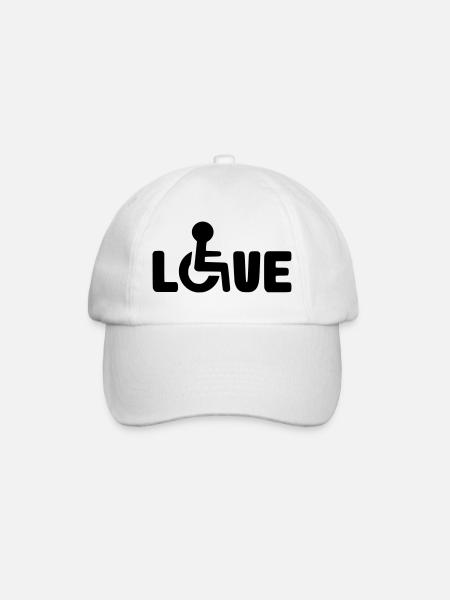 Liebe zum Rollstuhl # - Baseballkappe - Weiß/Weiß