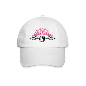 Lotus mit Yin & Yang Symbol - Casquette classique - blanc/blanc - Devant