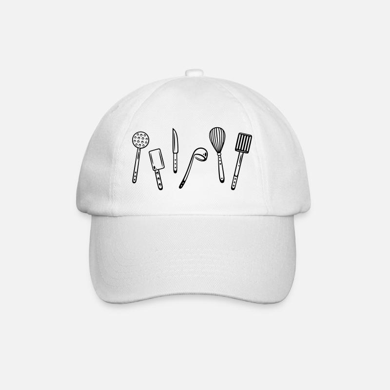 Les ustensiles de cuisine pour la cuisson. - Casquette classique - blanc/blanc