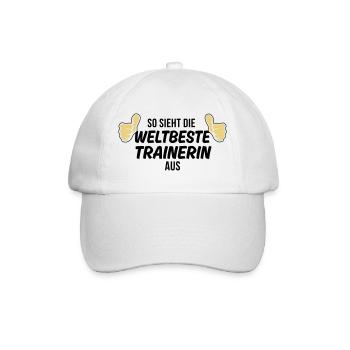 die weltbeste trainerin - Baseballkappe - Weiß/Weiß - Vorne