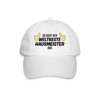 der weltbeste hausmeister - Baseballkappe - Weiß/Weiß - Vorne
