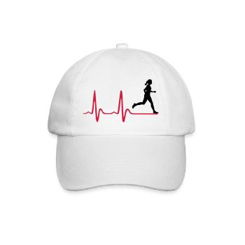 Running Woman, runner & heartbeat - Casquette classique - blanc/blanc - Devant