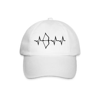 Archery, Bow and Arrow Heartbeat - Baseball Cap - white/white - Front