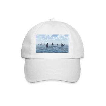 Great white shark, shark, shark fin - Baseball Cap - white/white - Front