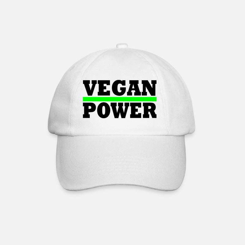 vegan power - Baseballkappe - Weiß/Weiß