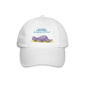 Inge Hippo Yoga Pose 2 "Relaxed on the beach" - Baseball Cap - white/white - Front