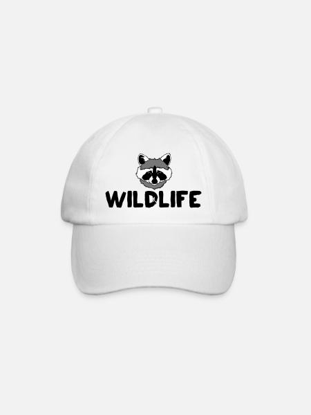 Waschbär Wildlife Text - Baseballkappe - Weiß/Weiß