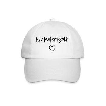 wunderbar Herz - Baseballkappe - Weiß/Weiß - Vorne