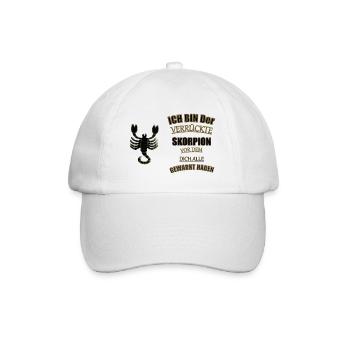 Sternzeichen Skorpion Spruch - Baseballkappe - Weiß/Weiß - Vorne