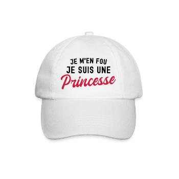 je m'en fou je suis une princesse - Casquette classique - blanc/blanc - Devant