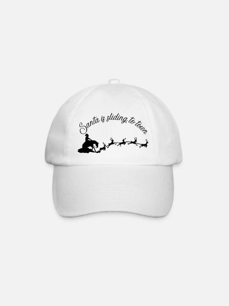 Santa is sliding to town - Baseball Cap - white/white