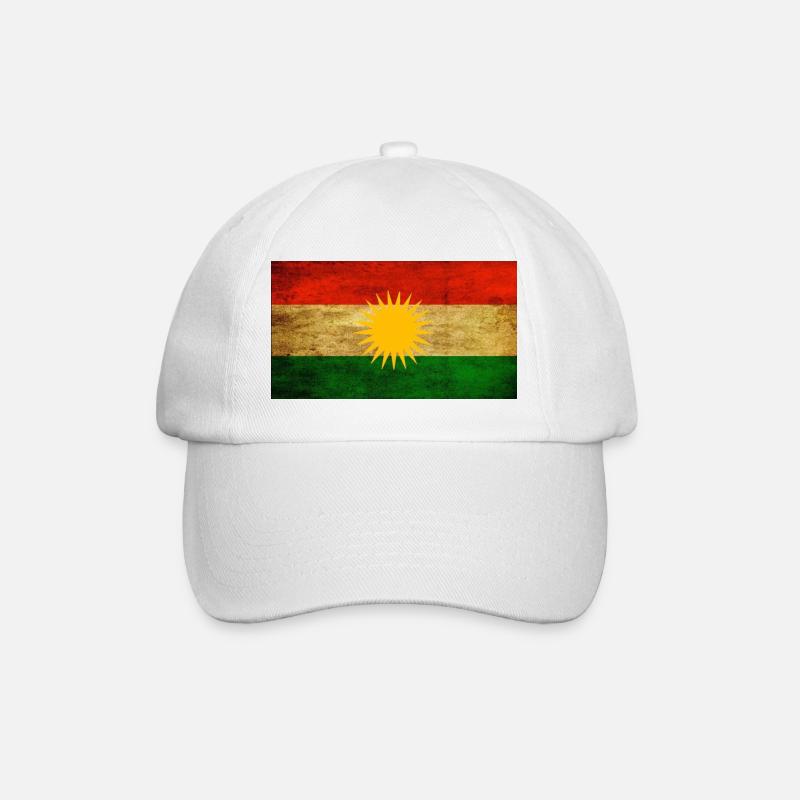 Kurdistan - Baseballkappe - Weiß/Weiß