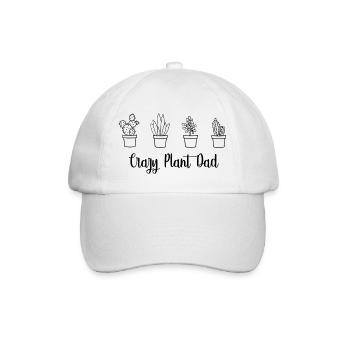 Crazy Plant Dad - Baseballkappe - Weiß/Weiß - Vorne