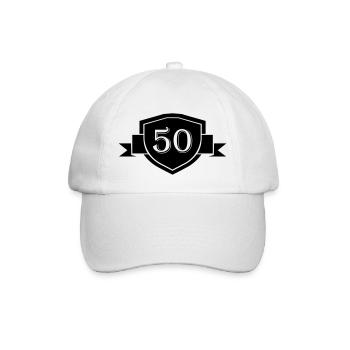 50 wappen - Baseballkappe - Weiß/Weiß - Vorne
