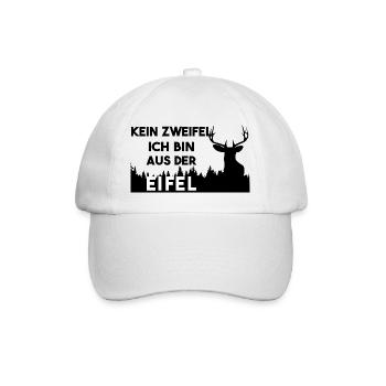 Kein Zweifel ich bin aus der Eifel mit Hirsch - Baseballkappe - Weiß/Weiß - Vorne