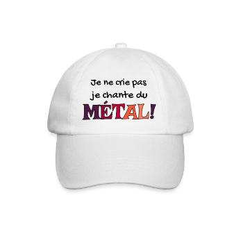 Je ne crie pas je chante du métal - Casquette classique - blanc/blanc - Devant