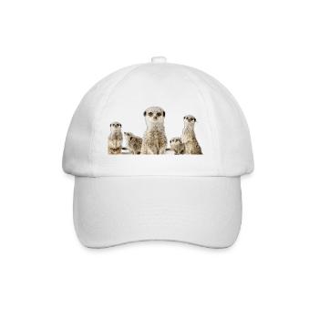 Erdmännchen Familie - Baseballkappe - Weiß/Weiß - Vorne