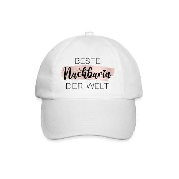 Beste Nachbarin der Welt - Baseballkappe - Weiß/Weiß - Vorne