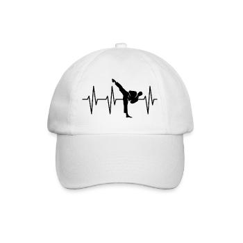 fighting fighter karate martial arts heartbeat pulse - Baseball Cap - white/white - Front