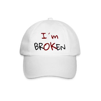 I`m Broken Design - Baseballkappe - Weiß/Weiß - Vorne