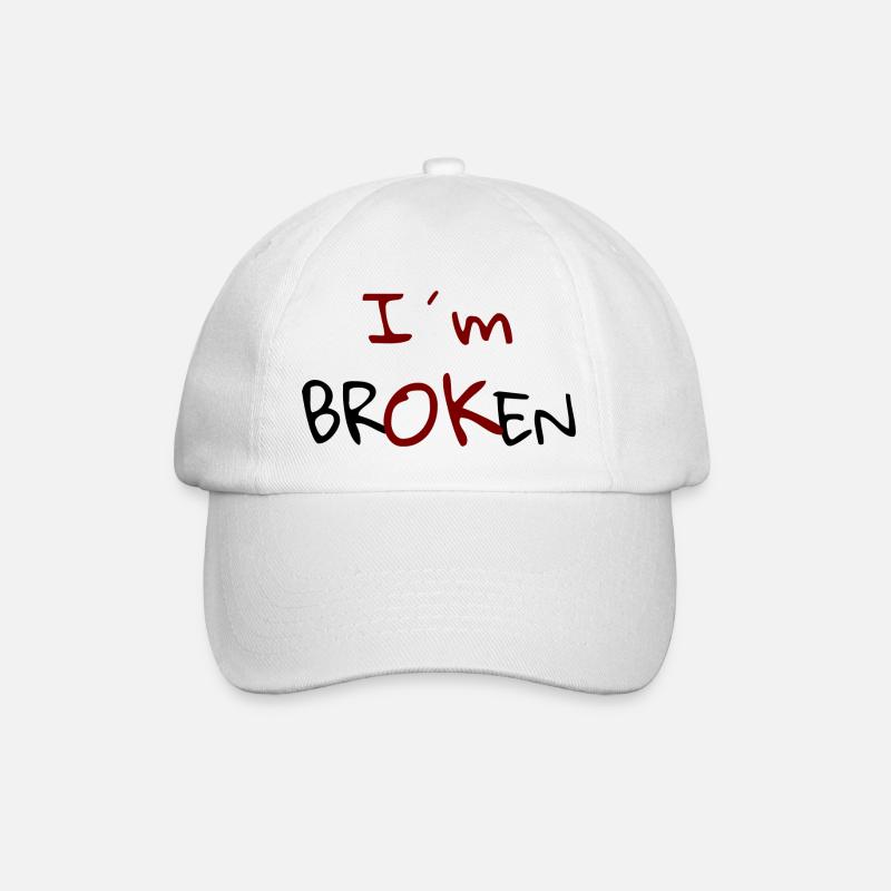 I`m Broken Design - Baseballkappe - Weiß/Weiß