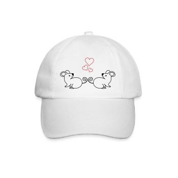 Mäuse Verliebt - Baseballkappe - Weiß/Weiß - Vorne