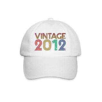 Retro Jahrgang 2012 - 11 Jahre Geburtstagsgeschenk - Baseballkappe - Weiß/Weiß - Vorne