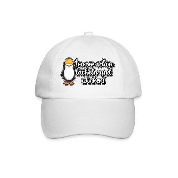 Immer schön lächeln und winken! - Baseballkappe - Weiß/Weiß - Vorne