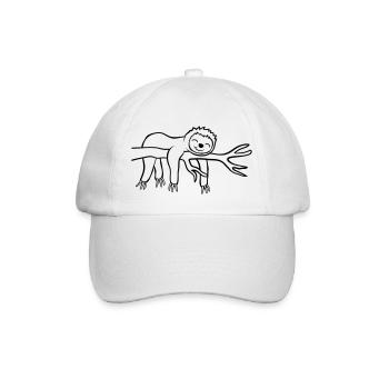 Müdes hängendes Faultier - Baseballkappe - Weiß/Weiß - Vorne