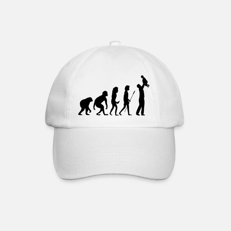 Evolution zum Vater - Baseballkappe - Weiß/Weiß