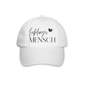 Lieblingsmensch - Herzbotschaft - Baseballkappe - Weiß/Weiß - Vorne