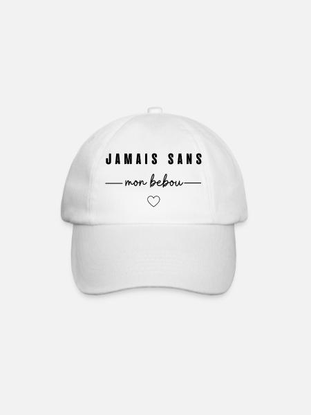 jamais sans mon bebou - Casquette classique - blanc/blanc